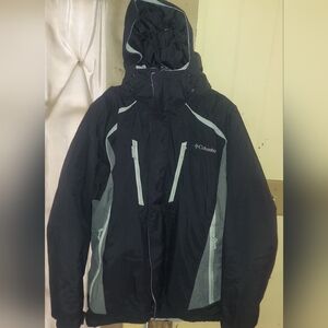 Columbia Men's Black and Gray Coat with Hood